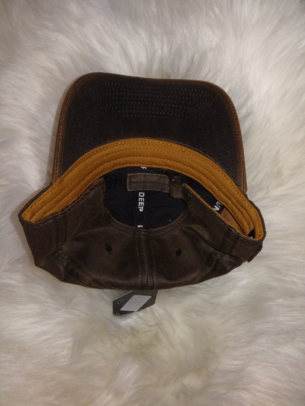 Rustic Brown 'Rugged' ADJUSTABLE Flag Baseball Cap - RUNS DEEP - Picture 5 of 8